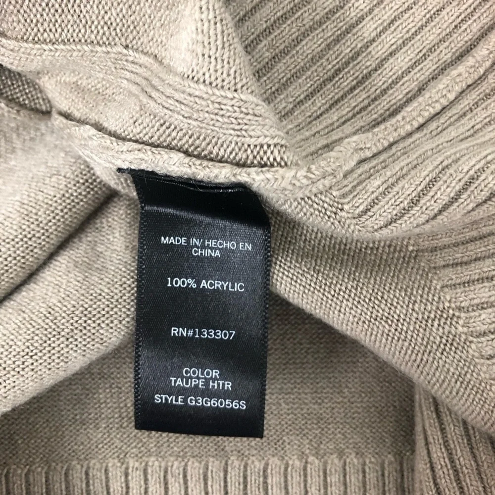 Geoffrey Beene Mens Tan 1/4 length Zipper Sweater Size M